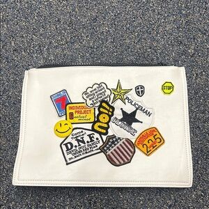 NEW White Patchwork Sticker Clutch